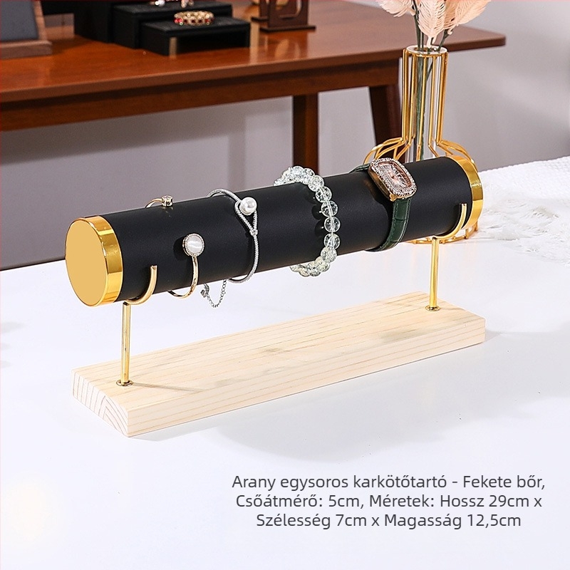 Háromemeletes tömörfa ékszerkijelző állvány asztali kiállításhoz