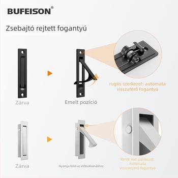 Zsebajtó fogantyú — Rozsdamentes acél, Elektroplattált felület, Modern minimalist stílus, Zsebajtókhoz, beépített és faajtókhoz