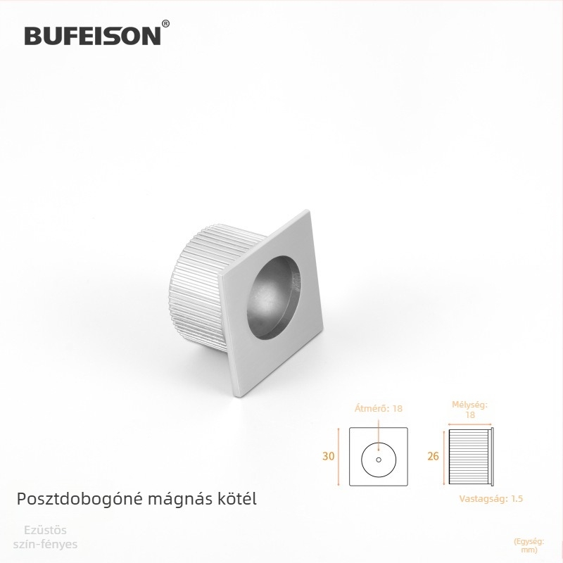 Zsebajtó fogantyú — Rozsdamentes acél, Elektroplattált felület, Modern minimalist stílus, Zsebajtókhoz, beépített és faajtókhoz