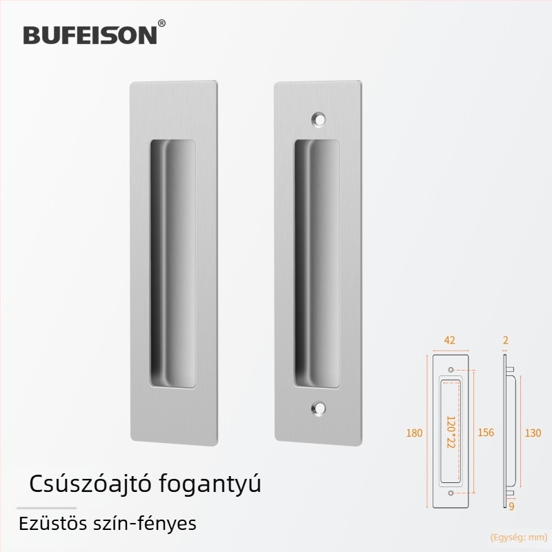 Zsebajtó fogantyú — Rozsdamentes acél, Elektroplattált felület, Modern minimalist stílus, Zsebajtókhoz, beépített és faajtókhoz