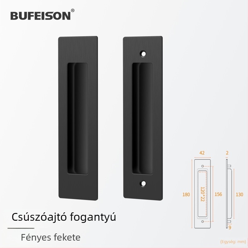 Zsebajtó fogantyú — Rozsdamentes acél, Elektroplattált felület, Modern minimalist stílus, Zsebajtókhoz, beépített és faajtókhoz