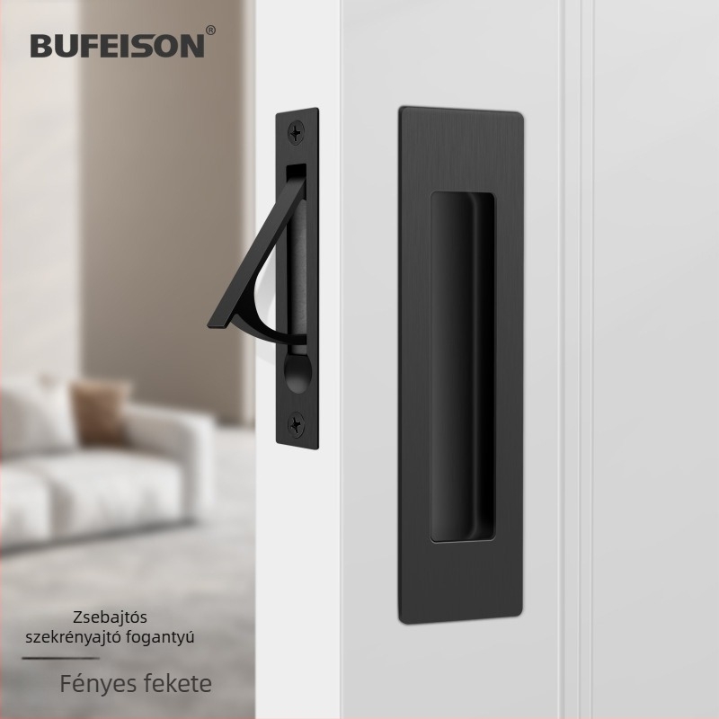 Zsebajtó fogantyú — Rozsdamentes acél, Elektroplattált felület, Modern minimalist stílus, Zsebajtókhoz, beépített és faajtókhoz