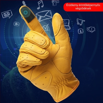 Motorkerékpár kesztyű, tehénbőr, uniszex, egész éves, csúszásmentes, tie-dye feldolgozás