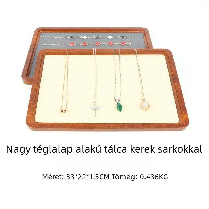 Ékszerek kiállítására szolgáló fa tálca, egyszintes, művészi stílus, összeszerelés