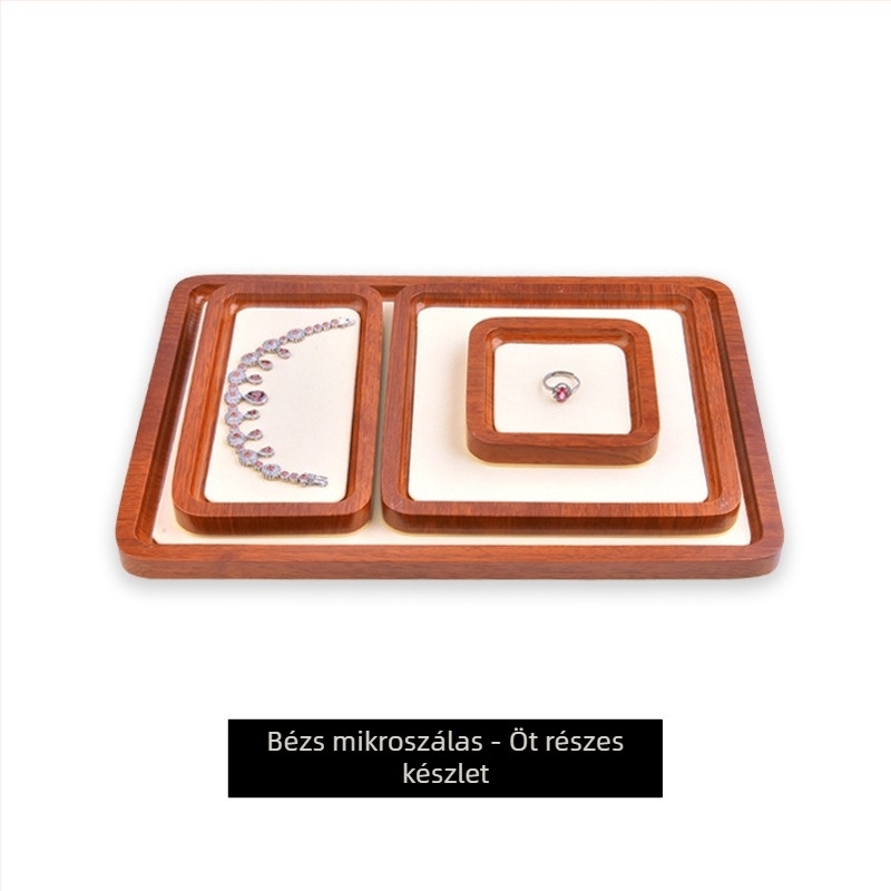 Ékszerek kiállítására szolgáló fa tálca, egyszintes, művészi stílus, összeszerelés