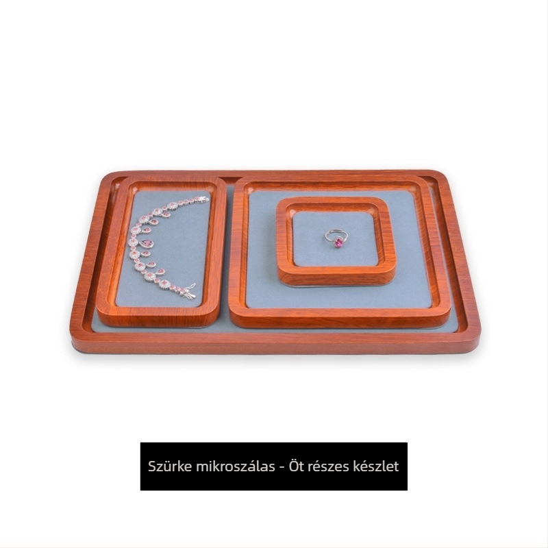 Ékszerek kiállítására szolgáló fa tálca, egyszintes, művészi stílus, összeszerelés