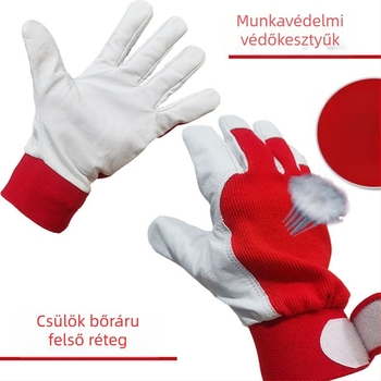 FK márkájú disznóbőr munkakesztyűk kertészeti metszéshez és hegesztéshez, légáteresztő, kopásálló