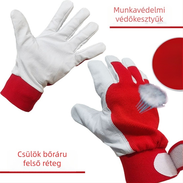 FK márkájú disznóbőr munkakesztyűk kertészeti metszéshez és hegesztéshez, légáteresztő, kopásálló