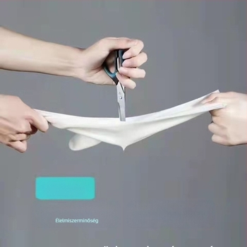 Hand guard védőkesztyű – vastagított kivitel, háztartási és ipari használatra; alkalmas élelmiszer-feldolgozásra, tisztításra, halászatra és mezőgazdaságra; súly 80 g.