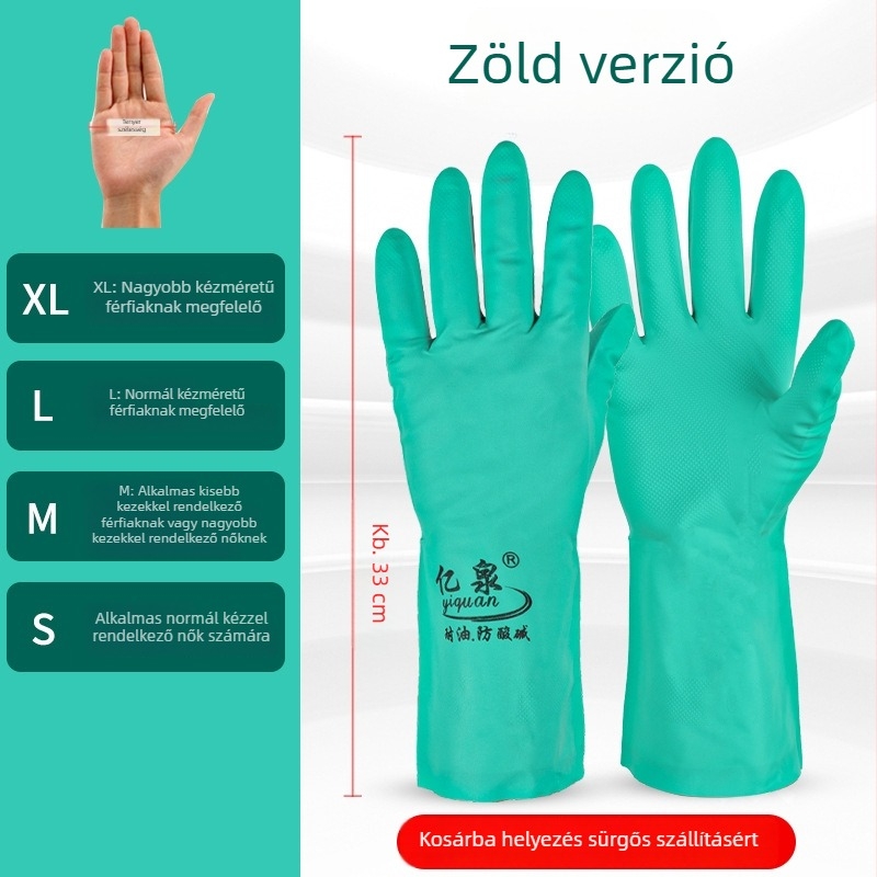 Nitril flockos védőkesztyű ipari használatra – csúszásmentes, olajálló, vízálló, kopásálló, savak és lúgok elleni védelem.