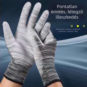 Longlida női kesztyűk PU tenyér bevonattal, antistatikus, lélegző, kopásálló, nylonból