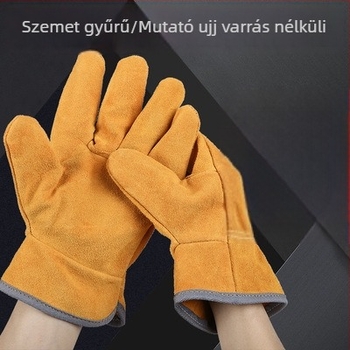 Borjúbőr hegesztőkesztyűk magas hőmérsékletű szigeteléssel, kézvédelem, súly 60