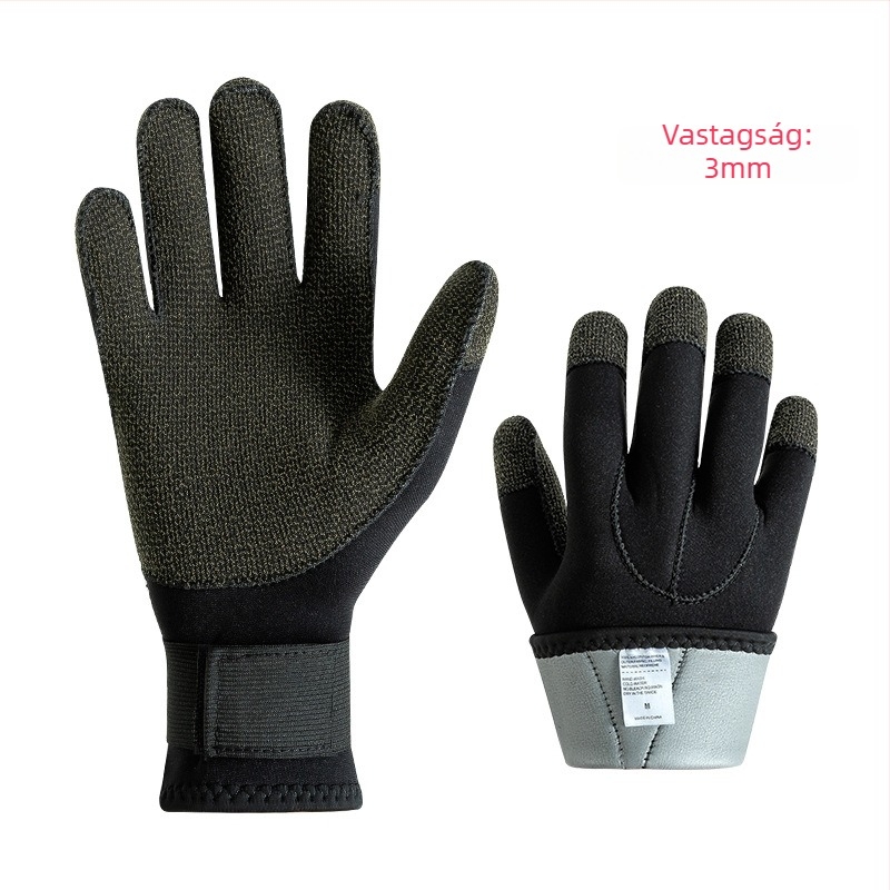Neoprén búvárkesztyűk, csúszásmentes, karcolásálló, hidegálló, védő
