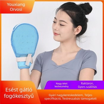 Idős személyek számára készült korlátozó kesztyű a csukló rögzítéséhez, légáteresztő hálóval, belső pántokkal és kötéllel