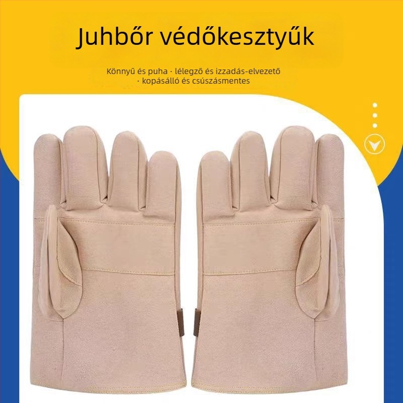 Juhbőr védőkesztyű elektromos munkákhoz – áthatolás és vágás elleni védelem, kopásálló és szigetelő kesztyűk (Anyag: juhbőr; Funkció: elektromos izoláció; Használati terület: elektromos erőművek építése; Súly: 200)