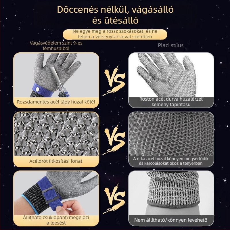 Job Health vágásálló kesztyű, ipari használatra, súly 10