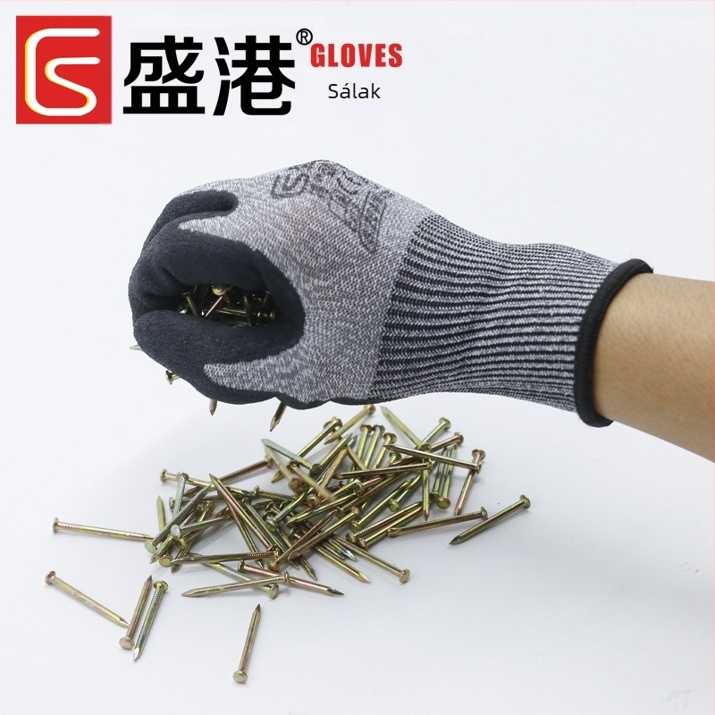 Shenggang Munkavédelmi kesztyűk – gumi bevonattal, kopás- és olajállók, csúszásmentesek, megerősített pamutfonallal, építőipari felhasználásra