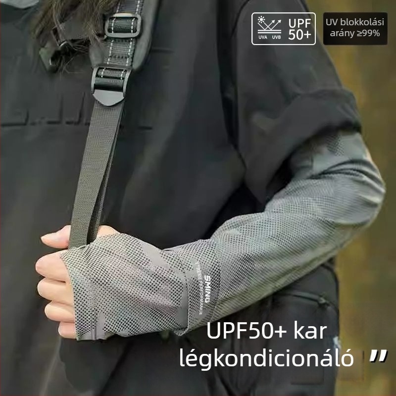 Női UV-védett karvédők jégselyemből nyárra, kültéri túrákhoz, könnyűek, légáteresztőek, sokoldalúak.