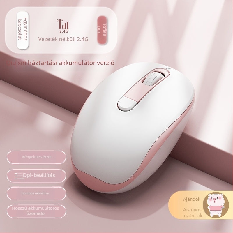 Csendes kábeles optikai egér USB, 2-gombos