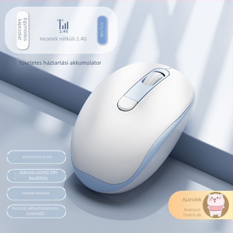 Csendes kábeles optikai egér USB, 2-gombos