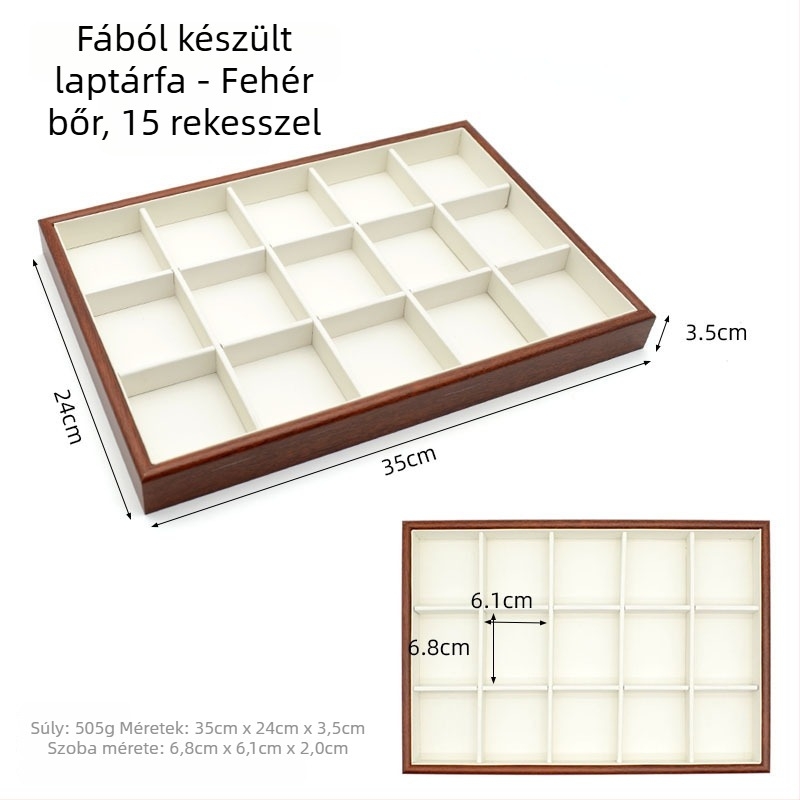 Fából készült ékszerállvány rácsos kialakítással, tároló fülbevalók, gyűrűk, nyakláncok és karkötők számára