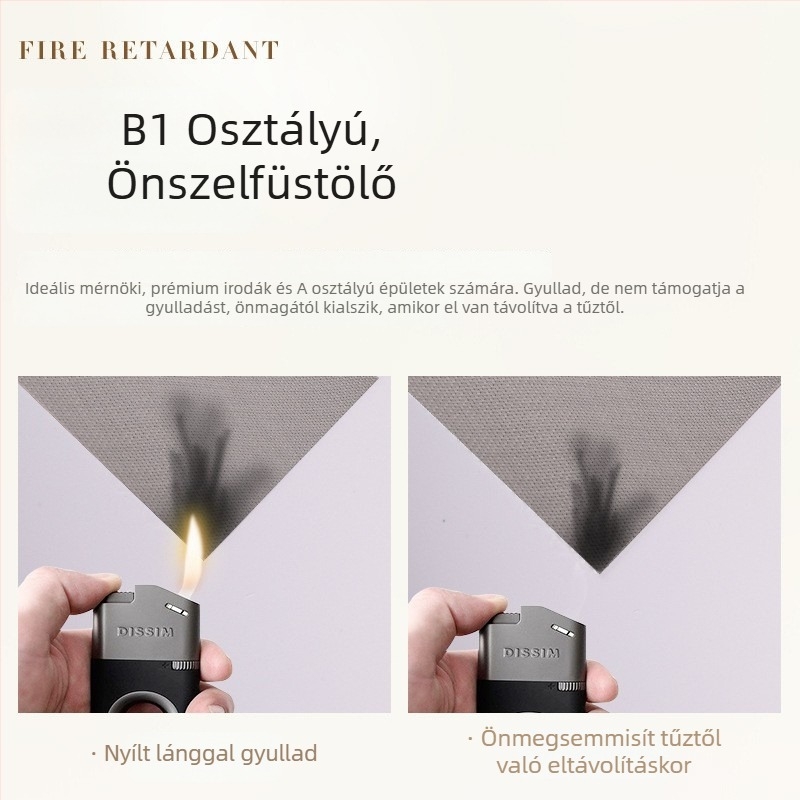 B1 tűzálló roló — poliészter + PVC, testre szabható, irodai és kereskedelmi terekhez, árnyékolási opciók: 0%, 1%, 3%, 5%, teljes/átlátszó/félárnyék