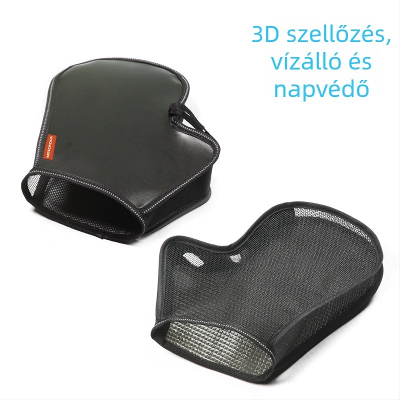 Kerékpáros kesztyű napvédelmet biztosít, hosszú mandzsetta; anyagok: Oxford vászon, alumínium fólia, gyöngyház pamut; vékony; edzés, ingázás és kerékpározás