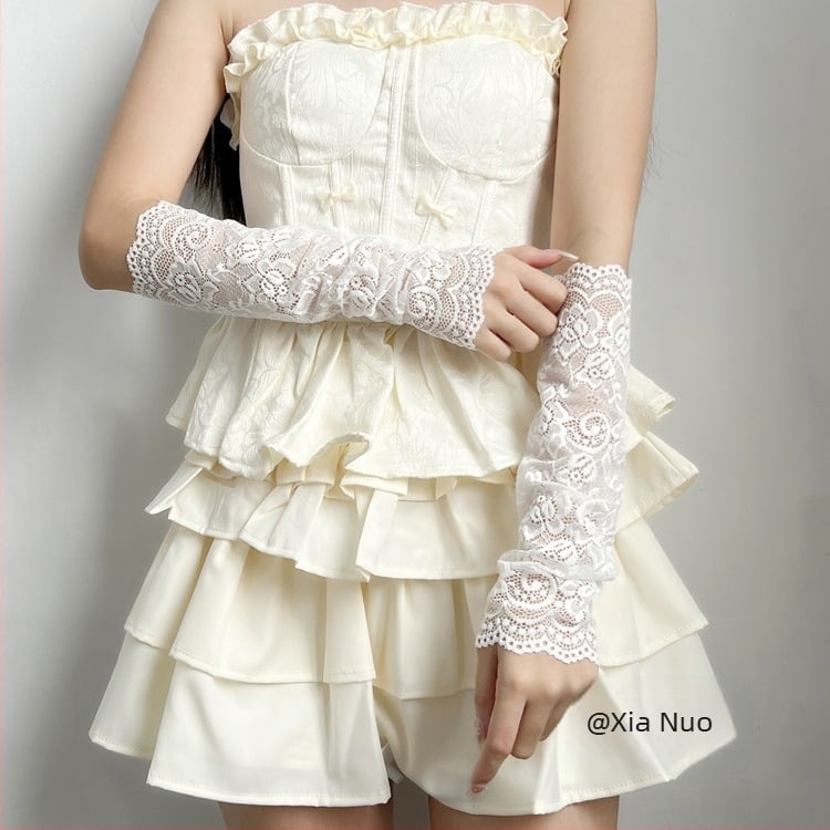 Napvédő karvédők csipkés dizájnnal, nylon >96%, UV védelem, vezetéshez és kerékpározáshoz, 2025 nyár