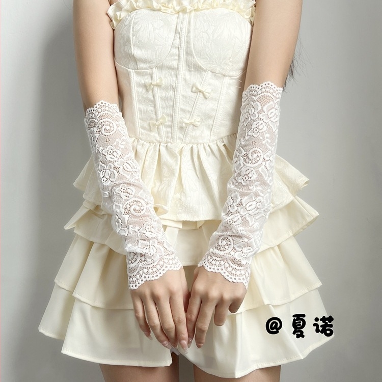 Napvédő karvédők csipkés dizájnnal, nylon >96%, UV védelem, vezetéshez és kerékpározáshoz, 2025 nyár