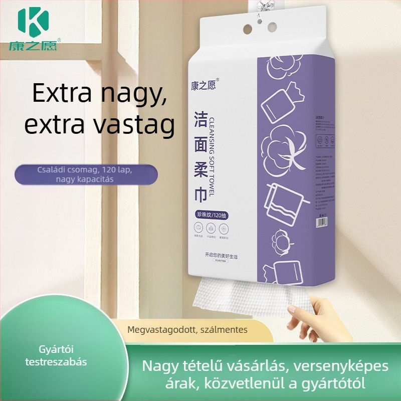 Egyszer használatos arc- és fürdő törölközők, falra szerelhetők, 100% viszkóz rost, vastagodott, 0–5 s nedvszívás