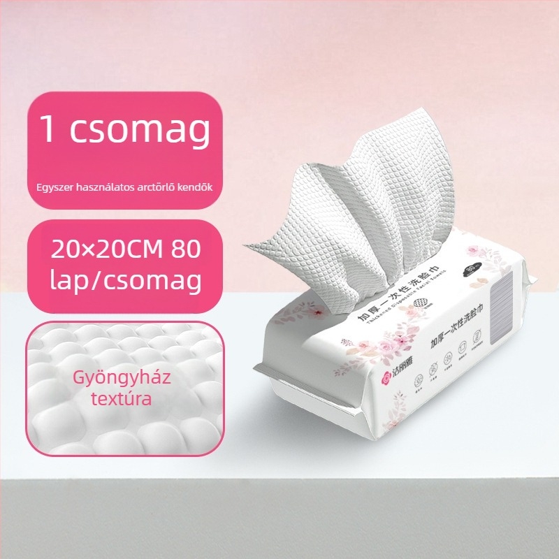 Grace/Jie Liya egyszer használatos arctörlőkendők gyöngyház mintázattal, növényi rostból, száraz és nedves tisztításra, extra vastag.