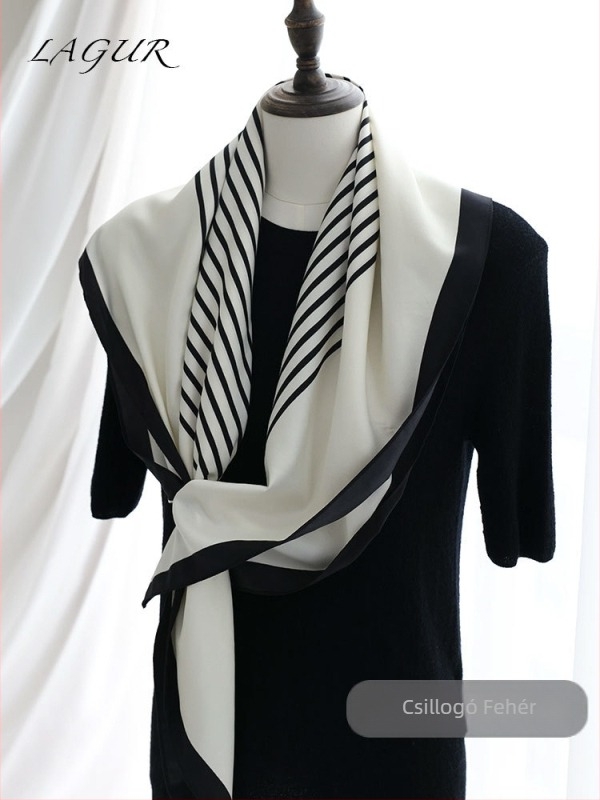Őszi selyem négyszögletes sál, Hangzhou eredetű, 100% selyem, elegáns mindennapi stílus