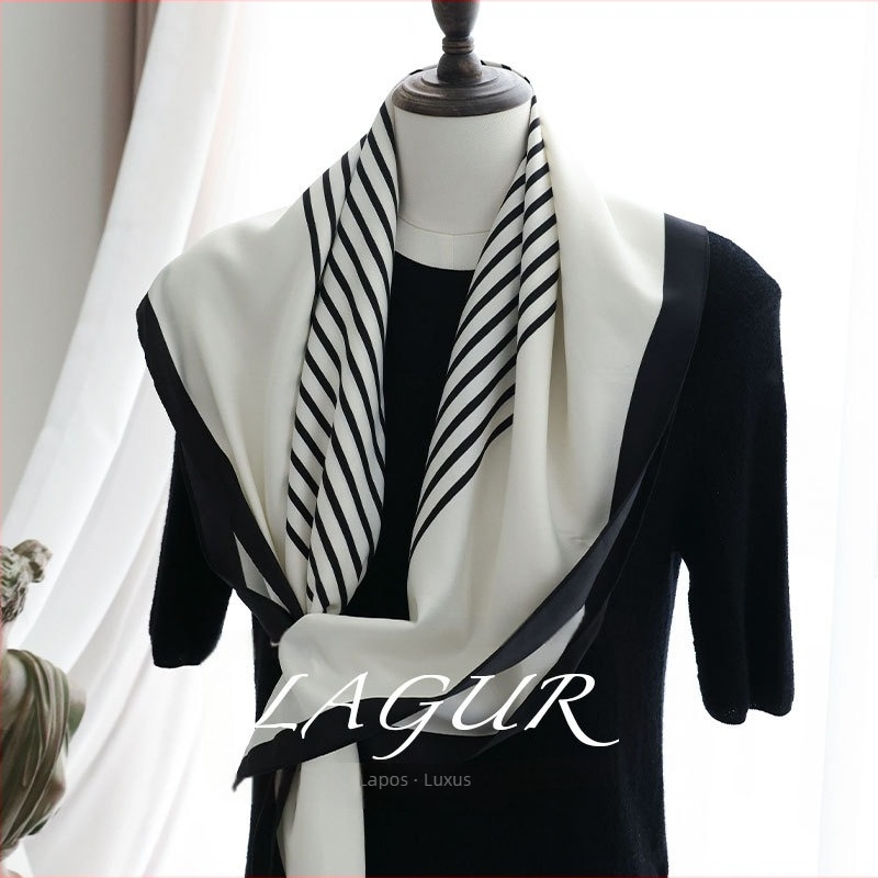 Őszi selyem négyszögletes sál, Hangzhou eredetű, 100% selyem, elegáns mindennapi stílus