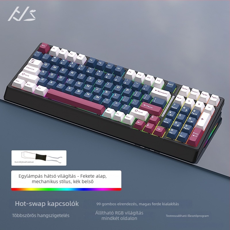 Black Snake YG98 mechanikus billentyűzetkészlet RGB háttérvilágítással, kábeles, több mint 98 billentyű, mechanikus kapcsolók