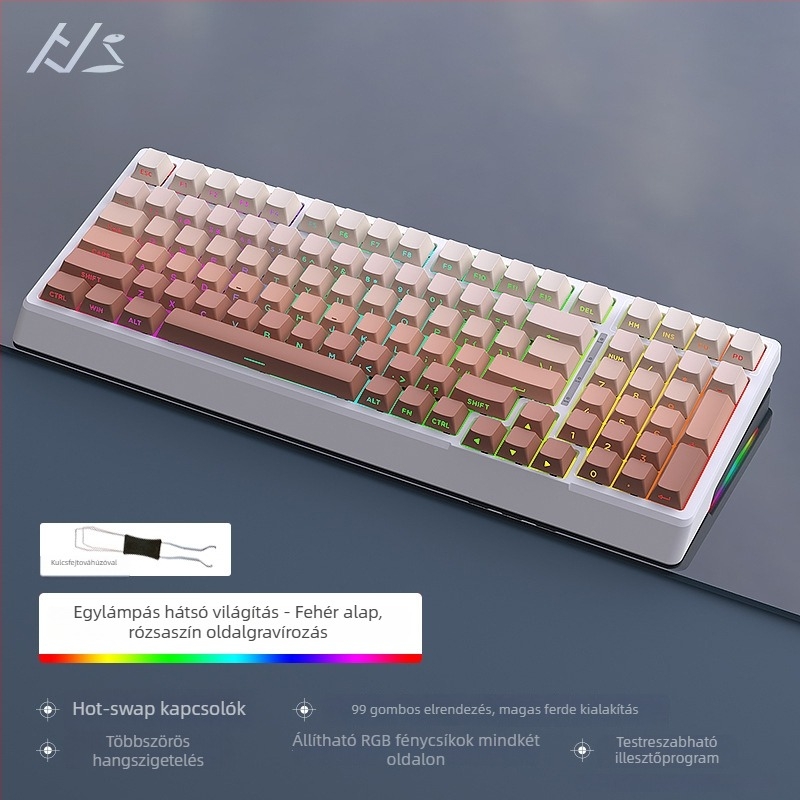 Black Snake YG98 mechanikus billentyűzetkészlet RGB háttérvilágítással, kábeles, több mint 98 billentyű, mechanikus kapcsolók