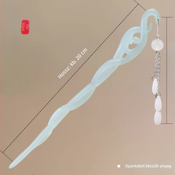 Függő tassel hajcsat, geometriai stílus, új kínai stílus, kígyó-szegély motívum, anyag: műanyag/gyanta
