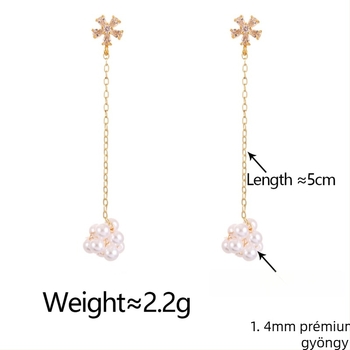 Koreai stílusú gyöngy virág nyaklánc készlet, 18k aranyozással, O-alakú lánc, utánzat gyöngyök, medál: gyöngyház