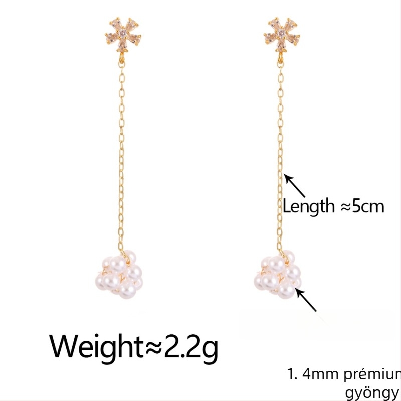 Koreai stílusú gyöngy virág nyaklánc készlet, 18k aranyozással, O-alakú lánc, utánzat gyöngyök, medál: gyöngyház