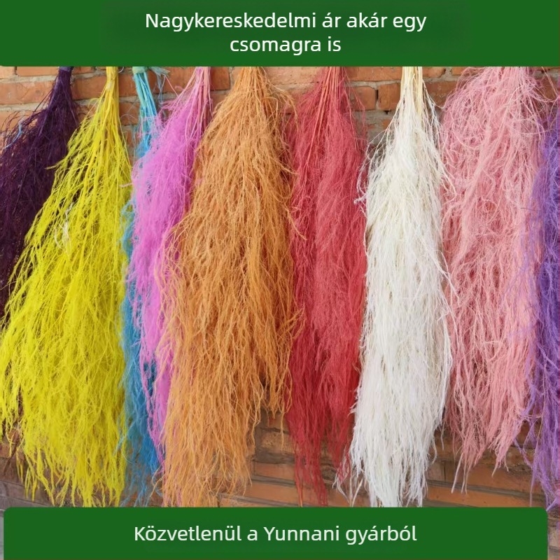 Modern letisztult minimalist lógó virágos műalkotás megőrzött és szárított virágokkal, sárkány bajusza és hosszú szőrű fűvel, esküvői dekoráció, egyedi feldolgozás • Márka: Yunnan runhong • Termékkód: 2024 • Eredet: Kina • Importált: Nem