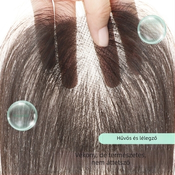 Frufru paróka, valódi emberi hajból, kézzel készített szövés, modell 811, frufru egyenes vagy ferde, festhető és permálható