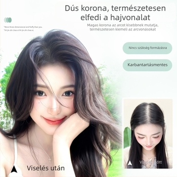 Frufru paróka, valódi emberi hajból, kézzel készített szövés, modell 811, frufru egyenes vagy ferde, festhető és permálható