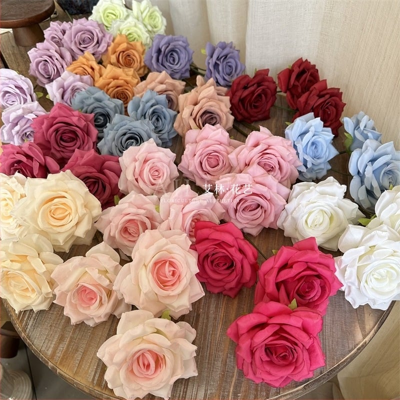 3-fejű gyémánt selyem rózsa falidísz