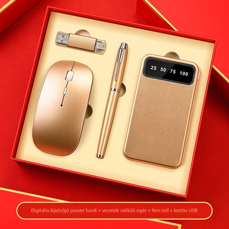 Prémium billentyűzet- és egér ajándékkészlet vállalatok számára – fém, személyre szabott logó, díszdobozos csomagolás, céges szuvenír