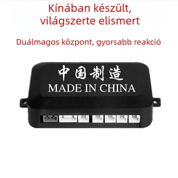 Visszafelé radar 4/6/8 szenzorral, riasztó hanggal és valós hanggal, félhold alakú képernyő, elöl és hátul radaros kép, modell CQ-1401