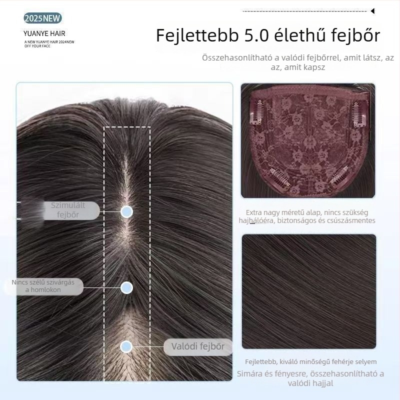 Paróka – fehérje-selyem, hosszú egyenes haj oldalsó frufival, középhosszú, univerzális illeszkedés, nem festhető vagy permanens művelet