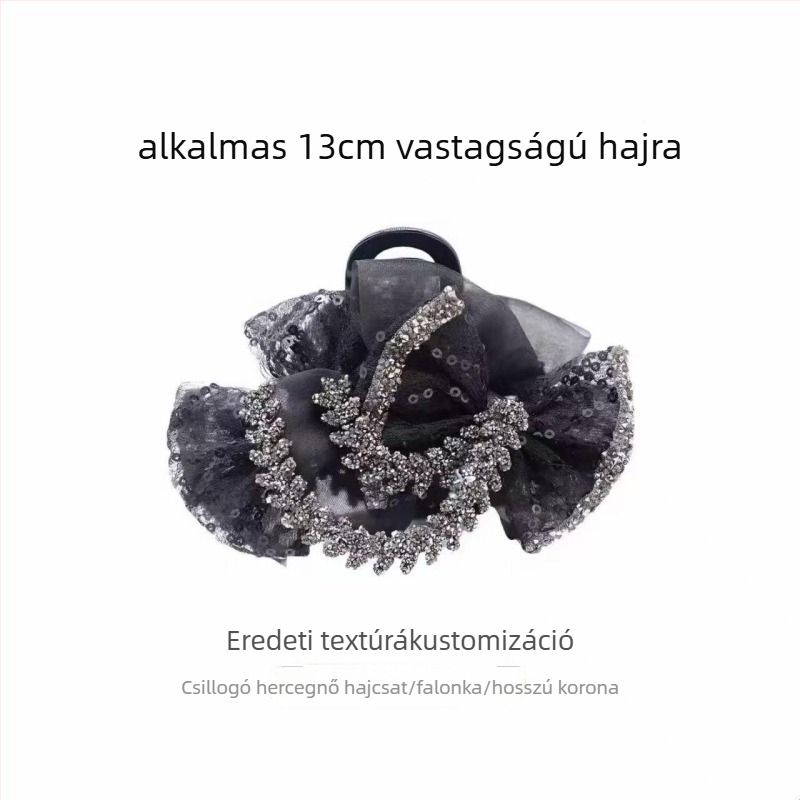 Hajcsat masnival és búzaszem motívummal, kézzel készített, cápa típusú hajcsat, nőknek (anyag: textile; kézzel készített; típus: cápa; stílus: könnyű luxus)