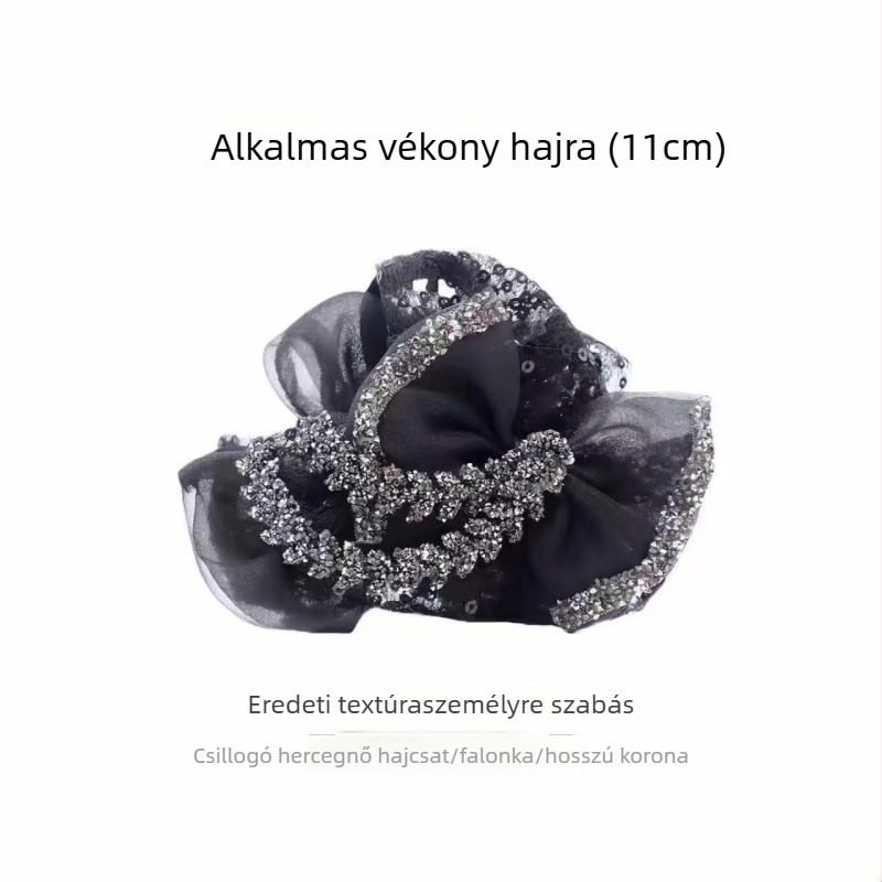 Hajcsat masnival és búzaszem motívummal, kézzel készített, cápa típusú hajcsat, nőknek (anyag: textile; kézzel készített; típus: cápa; stílus: könnyű luxus)