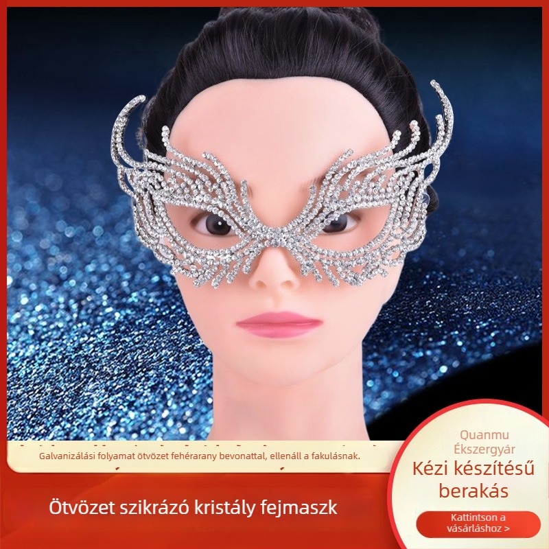 Ötvözetből készült rhinestone korona félarcú fejfedő – uniszex, nem mainstream stílus, U-alakú, elektroplakálás, 18K tisztaság