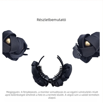 Hajkiegészítő – Kézzel készített szatén klipsz golyó formájú, virágbimbó stílusú gyöngyökkel, Duo Can Jewelry