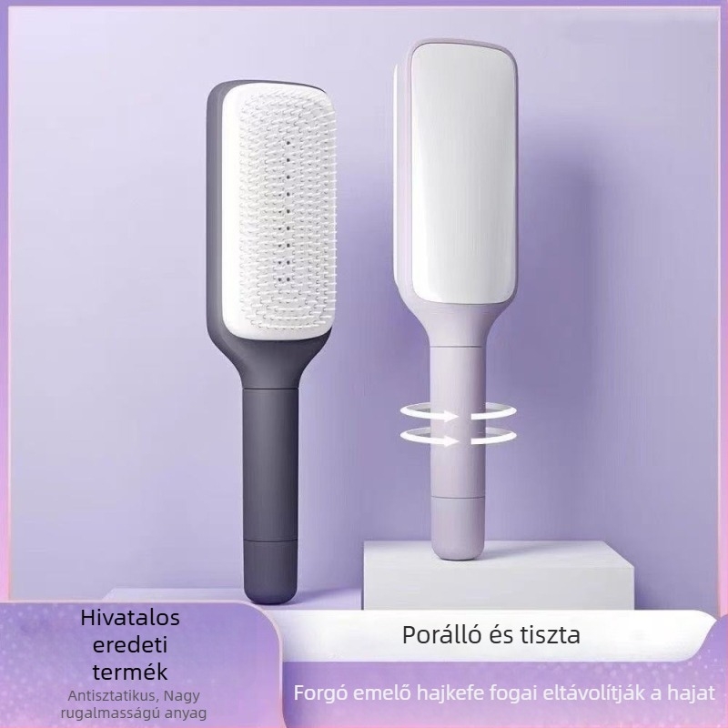 ABS anyagú levegő párnás fésű, antistatikus, teleszkópos masszázs, egy kattintásos tisztítás